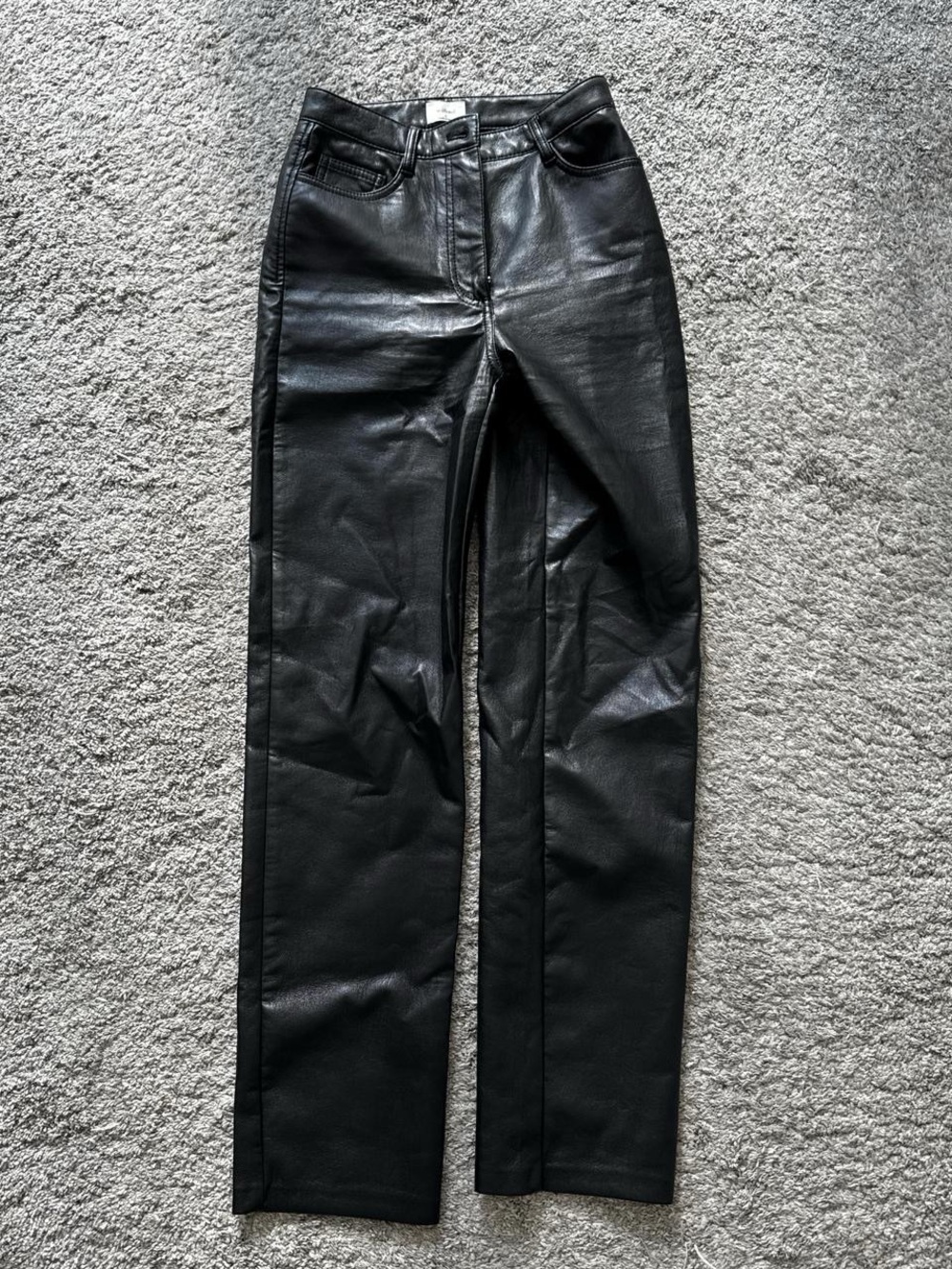 Wilfred Straight-Leg Black Faux Leather Jeans